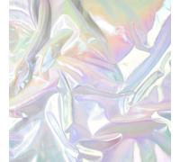 URROMA Tessuto elasticizzato in lamina metallica, tessuto bianco iridescente ologramma tessuto da cucito per fai da te tessuto sfumato laser foglio spandex tessuto per sfondo costume