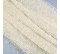 URROMA Tessuto in pizzo con filo d'oro, motivo prismatico in tessuto di pizzo a rete in tulle per abiti da sposa fai da te, accessori per costumi da sposa, velo, decorazione per la casa (oro, 2 yards)
