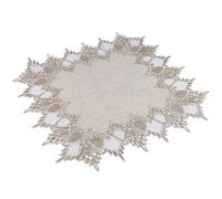 URROMA Tovaglia quadrata in lino con bordo in pizzo, 40 x 40 cm, elegante centrino quadrato per sala da pranzo, cucina, tovaglietta decorativa