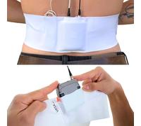 URSA - Cinghia da vita, ultra sottile, traspirante ed elastica, per microfono, compatibile con la maggior parte dei trasmettitori/ricevitori, colore bianco, vita media, piccola tasca