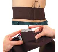 URSA - Cinghia da vita, ultra sottile, traspirante ed elastica, per microfono, compatibile con la maggior parte dei trasmettitori/ricevitori (marrone, vita grande, tasca grande)