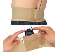 URSA - Cinghia da vita, ultra sottile, traspirante ed elastica, per microfono, compatibile con la maggior parte dei trasmettitori/ricevitori, colore beige, vita grande, piccola tasca