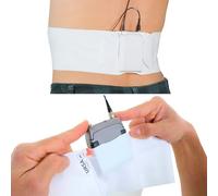 URSA - Cinghia da vita, ultra sottile, traspirante ed elastica, per microfono, compatibile con la maggior parte dei trasmettitori/ricevitori, colore bianco, grande tasca