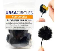 URSA Fur Circles - Mini parabrezza per microfoni Lavalier/Lapel, riducono il rumore del vento e il fruscio dei vestiti. Compatibile con Sennheiser, RODE, Sanken, Tascam e altro (9 cerchi + 30 adesivi,