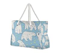 Ursa Minor Polar Bear - Borse da donna con tasche laterali, borsa da weekend con portabicchieri laterali