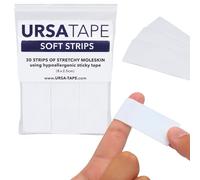 URSA - Nastro elastico in tessuto Moleskin, 30 strisce, resistente, per prevenire le vesciche, bende senza residui per piedi e corpo, nastro per tessuto, colore bianco (8 x 2,5 cm)
