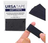 URSA Straps Nastro elastico in tessuto fustagno Confezione da 30 strisce, nastro alla moda resistente senza residui e nastro per il corpo per tessuto, scarpe, pelle, nero, 8 x 2,5 cm