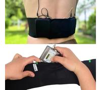 URSA - Tracolla per microfono a doppia tasca, ultra sottile, traspirante ed elastica, compatibile con la maggior parte dei trasmettitori/ricevitori, colore nero, vita piccola