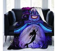 Ursula - Coperta morbida e accogliente in pile con motivo la strega dei mari, leggera, calda, pelosa, per ragazzi, ragazze, adulti, divano letto, 127 x 101 cm