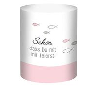 Ursus 184000162 - Mini luci da Tavolo Ambiente, Schön, Dass Du mit MIR feierst Design, Rosa, ca. 10 x 27 cm, Diametro ca. 8 cm, 115 g/m², 5 Fogli, Stampa su Un Lato, in Carta Trasparente