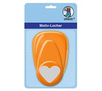 Ursus 19480001 - Perforatore con Leva, Medio, a Forma di Cuore, ca. 25,4 mm, Colore: Arancione