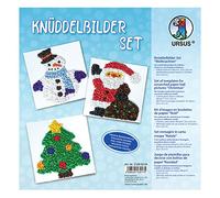 Ursus 21290004 - Set di immagini da annodare, motivo natalizio, circa 22,5 x 22,5 cm, 300 g/mq, 6 immagini in diversi motivi, stampate su un lato, con istruzioni per il fai da te, per ragazzi e ragazze
