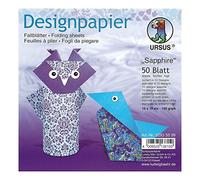 Ursus 22835599F - Carta Design Sapphire, 50 Fogli, 15 x 15 cm, Stampata su Entrambi i Lati, Multicolore