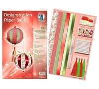 Ursus 23360099 - Strisce di Carta per Creare Palline di Natale, Modello: Country, 60 Strisce