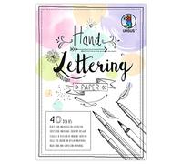 Ursus 24959299-Carta per handlettering, Miscela di pastelli, 130 + 300 g/m Carta da Disegno in Argilla, 20 Fogli di cartoncino Fotografico in 5 Colori ciascuno, Multicolore, DIN A5, 24959299