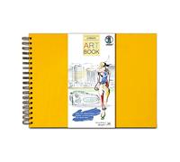 Ursus 25210015-Libro Creme, 200g/mq con Robusta Rilegatura a Spirale, Copertina Rigida Idrorepellente, Protegge Le opere d'Arte e Gli Schizzi handlettering, Colore Giallo Sole, 25210015