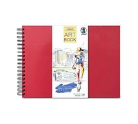 Ursus 25210022-Art Book Creme, 200g/mq con Robusta Rilegatura a Spirale, Copertina Rigida Idrorepellente, Protegge Le opere d'Arte e Gli Schizzi handlettering, Colore Rosso Rubino, 25210022