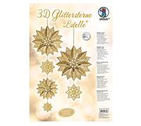 Ursus 33770000 - Stella Glitter 3D Estelle, Materiale per 3 Stelle, Oro