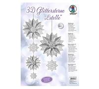 Ursus 33780000 - Stella Glitter 3D Estelle, Materiale per 3 Stelle, Argento