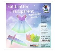 Ursus 38065503 - Fogli pieghevoli trasparenti “Arcobaleno colorato” 115 g/m², 50 fogli pieghevoli 15 x 15 cm, stampati su un lato