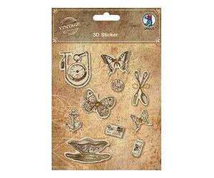 URSUS 40540003 - Adesivi 3D a forma di farfalla, design vintage, vari motivi