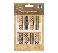 URSUS 40610001 Clothespins Printed - Mollette da bucato in legno con stampa vintage, 8 pezzi, lunghezza 4,5 cm, ideali per appendere foto e immagini, multicolore, 1 x 4,5 cm