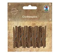 URSUS 40610002 Clothespins - Mollette da bucato in legno, design vintage marrone, 12 pezzi da 5 cm, ideali per appendere foto e immagini, 1 x 5 cm