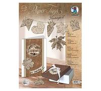 URSUS 40980002 Paper Tags in Vintage Design, ciondolo in cartoncino fotografico stampato su entrambi i lati, 300 g/mq, laser in diversi motivi, 5 fogli con 96 pezzi, colorato, taglia unica
