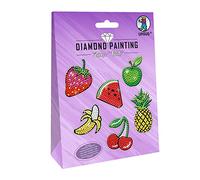 Ursus 43500004 Diamond Painting Fruits - Set per diamond painting con 2 fogli adesivi con diversi motivi a tema frutta, diamantini scintillanti, penna apposita, cera e ciotola, istruzioni incluse (lingua italiana non garantita)