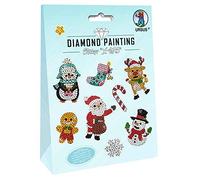 Ursus 43500008 Diamond Painting X-mas - Set per Diamond Painting con 2 Fogli Adesivi da 15 x 10 cm con Diversi Motivi Natalizi, Diamantini Scintillanti, Penna apposita, Cera e Ciotola, Multicolore