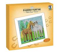Ursus 43530002F - Cavalli da quadro per pittura a diamante, set con diamanti acrilici, pinza, vassoio e colla a cera, incluse istruzioni per l'uso.