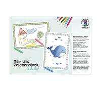 Ursus 4909200F - Blocco da disegno "Rahmen", blocco da colorare con 18 pagine in formato DIN A5, stampato con diverse cornici per personalizzare