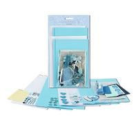 Ursus 56100014-Set d'auguri Greetings, Formato 2 x 2 con Buste, 100 Adesivi, per la creazione di Biglietti Singoli, Colore Blue Hearts, 56100014