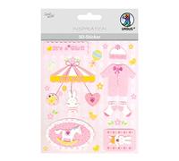 URSUS 56420058 Adesivo 3D Baby, composto da più livelli, materiali di alta qualità, autoadesivo, per decorare biglietti, scrapbooking e altri lavori di bricolage, colorato, taglia unica