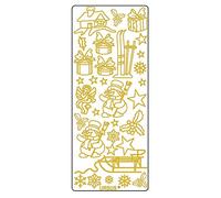 Ursus 59300064 Creativo Sticker X-mas, 5 Foglia, Oro