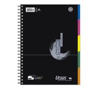 Ursus 608555000 Five Colour - Blocco a spirale, formato A4, 70 g/mq, 5 mm, 100 fogli a quadretti