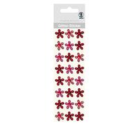 Ursus 75000003 - Adesivi Glitterati a Forma di Fiore, 24 Pezzi, autoadesivi, Facili da Rimuovere dalla Pellicola, in Diverse tonalità di Colore, Adatti per Scrapbooking, Biglietti e Decorazioni