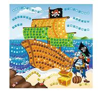 Ursus 8420005 - Mosaico in gomma espansa, immagine: pirati con glitter, 434 pezzi, colore: multicolore, Modelli/Colori Assortiti, 1 Pezzo