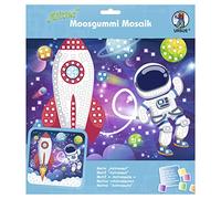 Ursus 8420019 - Quadro in gomma espansa glitterata astronaut, set fai da te per incollare adesivi in gomma espansa, circa 25 x 25 cm, con supporto