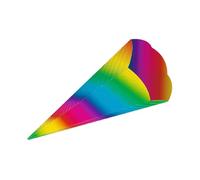 URSUS 9740099F-Coni Tinta Unita, Arcobaleno, fustellati in Cartone Ondulato 3D 260 g/m², 5 Pezzi, Altezza 41 cm, Diametro Circa 15 cm, per Realizzare Un Cono Scolastico, Paper, Multicolor, Normal