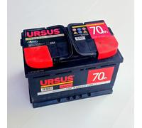 Batteria auto Ursus 70 Ah Dx 12V pronta all’uso con maniglia 28x17.5x19 cm