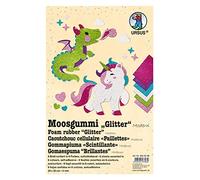 Ursus Glitter Moderni, 6 Fogli di Gomma espansa Assortiti in 6 Diversi Colori, Circa 20 x 30 cm, Spessore 2 mm, Autoadesivo, Multicolore, 8500099