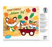 URSUS Graz Design-Adesivo per Finestra Autunno, 8 Fogli di cartoncino Fotografico, Circa 24,8 x 33 cm, Colori Assortiti, 2 Stencil, incisi a Laser, con Istruzioni per Il Fai da Te, Carta, Multicolore