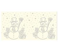 Ursus- Silhouetten-Candele da Tavolo Filigrano Pupazzo di Neve, 115 g/m², 5 Fogli, Circa 14 x 27 cm, Colore Crema, 18420069