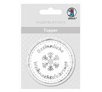 Ursus- Topper per Festa di Natale, 8 Pezzi, Bianco/Argento, Colore, 56690013