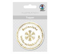 Ursus- Topper per Festa di Natale, 8 Pezzi, Bianco/Oro, 56700013