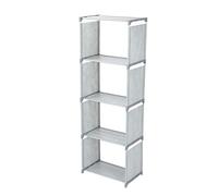 URSXODAWQ Libreria a più livelli da appoggio, scaffale portaoggetti con ripiani regolabili, libreria in tessuto di grande capacità per soggiorno, camera da letto e studio, moderno mobile (Grigio)