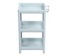 URSXODAWQ Scaffale da pavimento per il bagno, scaffali angolari autoportanti, scaffale aperto con ampia capacità di stoccaggio e cestelli profondi, scaffale multifunzionale per bagno, (3 strati)