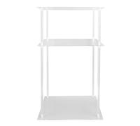 URSXODAWQ Tavolino piccolo in acrilico a 3 livelli, comodino piccolo trasparente per la camera da letto del soggiorno di casa, tavolino quadrato moderno con 3 ripiani portaoggetti,