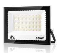 URTBST Faretto Led da Esterno 100W,Faro LED Esterno 240 LEDs,10000LM,7000K Bianco Freddo Faretti LED Esterno,IP67 Impermeabile Faretti LED Super Luminoso per Garage,Terrazza,Cortile,Patio